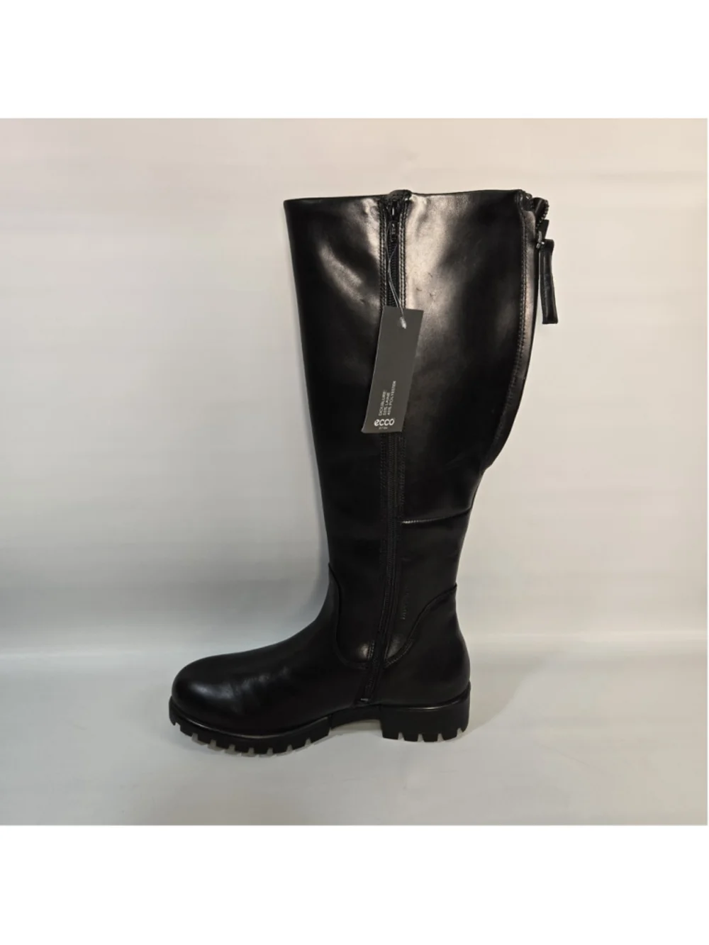 ECCO Modtray Hydromax Water Resistant Knee-High Riding Boots Black Leather 7-7.5
